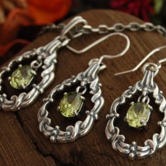 FILIPPA - srebrny komplet z oliwinem