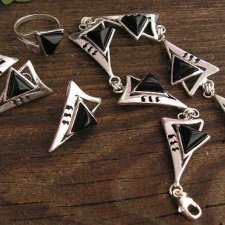 NADINA - srebrny komplet z onyksem