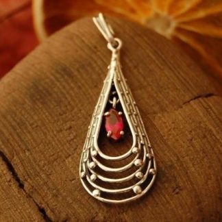 BRUNO - srebrny wisiorek z rubinem