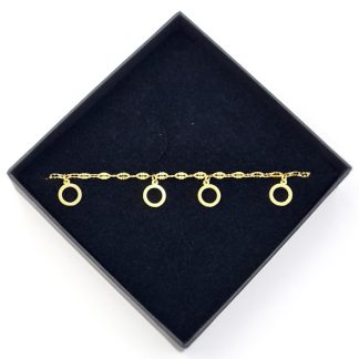 Bransoletka złota ze stali chirurgicznej z kółeczkami