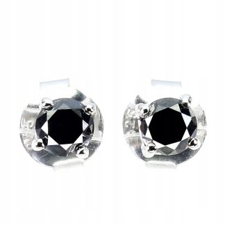 Kolczyki naturalne czarne diamenty 0.66ct srebro 4