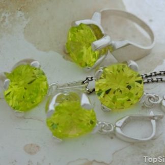 LIMON - srebrny komplet z cytrynem