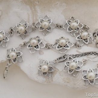 ARAGONIA - srebrny komplet z perłami