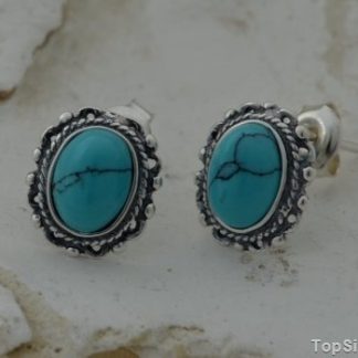 NEBBIA - srebrne kolczyki z turkusami