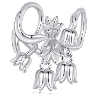 Srebrny charms z wiszącymi liliami koralik beads srebro 925