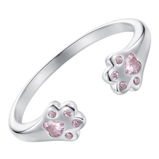 Srebrny pierścionek uniwersalny kryształowe łapki srebro 925