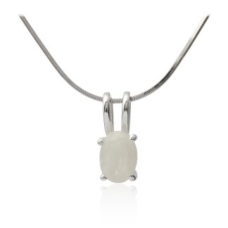 Delikatna zawieszka srebrna z kamieniem księżycowym owalna