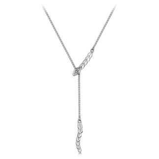 Srebrny naszyjnik o kwadratowym splocie z wężem srebro 925