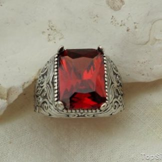 JACK - srebrny sygnet z granatem