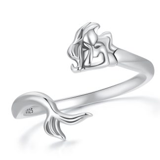 Srebrny pierścionek regulowany bajkowa syrenka srebro 925