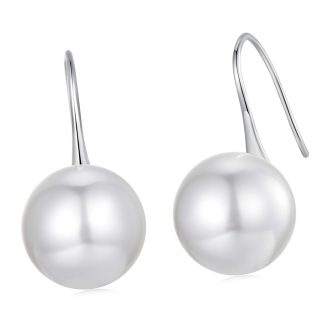 Srebrne kolczyki perły bigle otwarte srebro 925