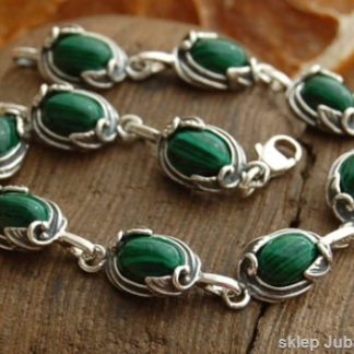 VITA - srebrna bransoletka z malachitami