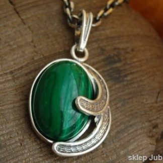 OSUNA - srebrny wisiorek z malachitem