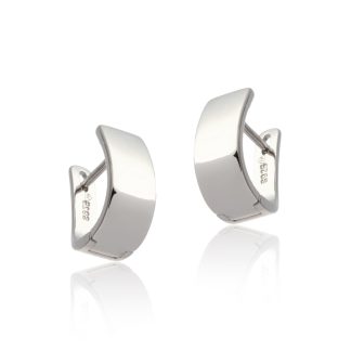 Kolczyki srebrne gładkie rodowane - zapięcie angielskie - elegancja zaklęta w geometrii