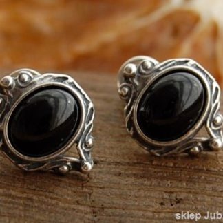 GREVI - srebrne kolczyki z onyksem