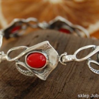 SIRET - srebrna bransoletka z koralem