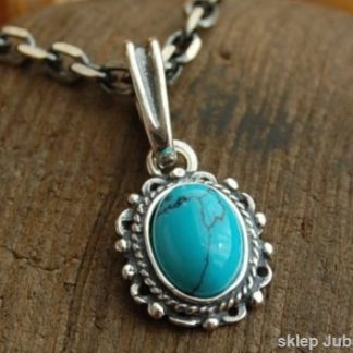 NEBBIA - srebrny wisiorek z turkusami