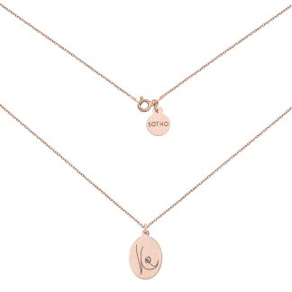 Medalion z różowego złota Body N°6 : Długość - 50 cm