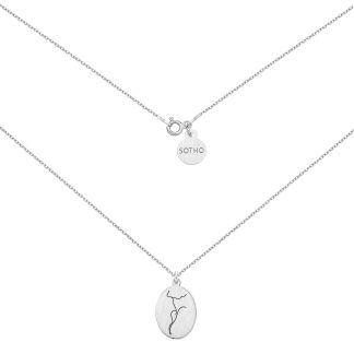 Srebrny medalion Face N°10 : Długość - 70 cm