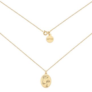 Złoty medalion Face N°7 : Długość - 45 cm