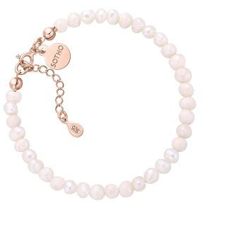 Bransoletka z pereł naturalnych wykończona różowym złotem