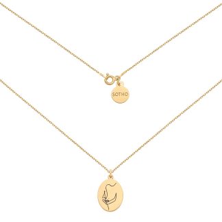 Złoty medalion Face N°8 : Długość - 50 cm