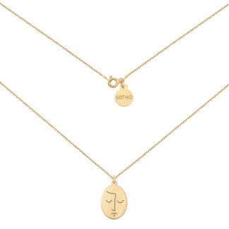 Złoty medalion Face N°9 : Długość - 60 cm