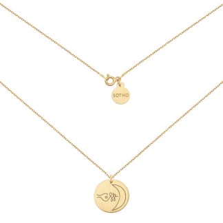 Złoty medalion z symbolem serca : Długość - 45 cm