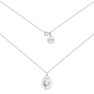 Srebrny medalion Face N°8 : Długość - 50 cm