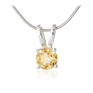 Zawieszka srebrna „słoneczna aura” – okrągła z naturalnym cytrynem