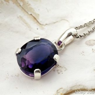 NATURALNY TANZANIT - srebrny wisior 18ct