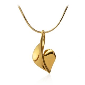 Zawieszka srebrna pozłacana serduszko