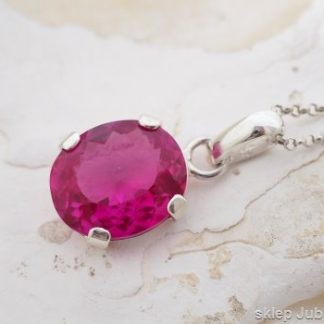 NATURALNY GRANAT - srebrny wisior MALINOWA PASJA