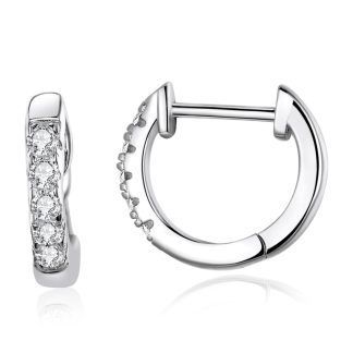 Srebrne kolczyki klasyczne koła w kryształy zatrzaski srebro 925 rozmiar S