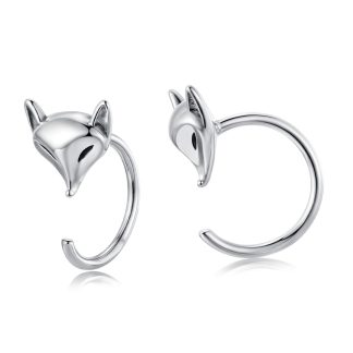 Srebrne kolczyki LISKI bigle otwarte srebro 925 idealny prezent