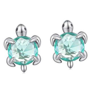 Srebrne kolczyki kryształowe ŻÓŁWIKI sztyfty srebro 925