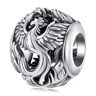 Srebrny charms ptak FENIKS beads srebro 925 koralik do bransoletki modułowej