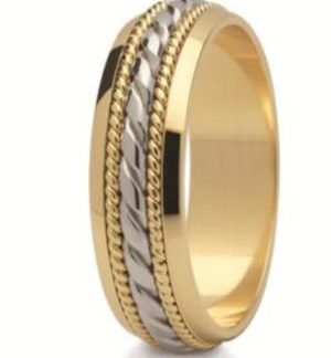 Obrączka z żółtego i białego złota ST-69ZB-k