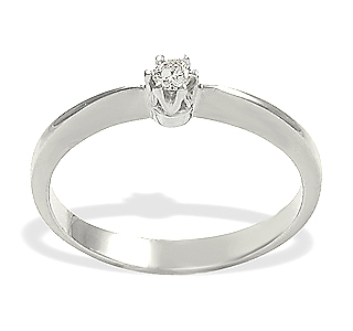 Pierścionek zaręczynowy z białego złota z diamentem 0,06 ct wzór AP-1006B