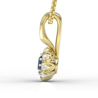 Wisiorek z żółtego i białego złota APW-42ZB-C z szafirem i cyrkoniami