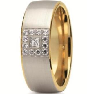 Obrączka z żółtego i białego złota ST-244ZB-m