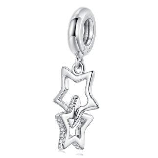 Charms ze srebra wiszące GWIAZDKI srebro 925 zawieszka do bransoletki