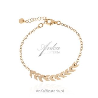 Srebrna bransoletka pozłacana z przywieszkami