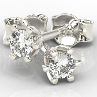 Kolczyki z białego złota z diamentami LPK-8020B