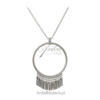 Srebrny naszyjnik okrągły z frędzelkami