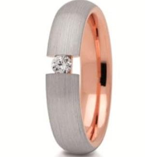 Obrączka z czerwonego i białego złota ST-274CB-k