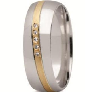 Obrączka z żółtego i białego złota ST-256ZB-m