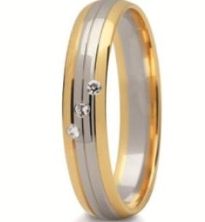 Obrączka z żółtego i białego złota ST-238ZB-m