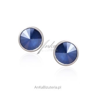 Biżuteria srebrna swarovski - kolczyki srebrne kolor kryształu