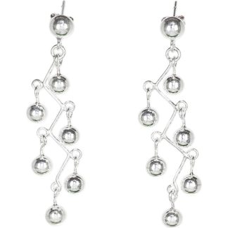 Długie kolczyki ze srebra z kuleczkami